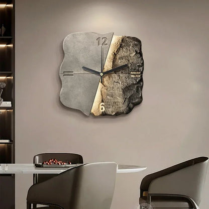 Stylish Stone Wall Clock with Quiet Quartz Movement