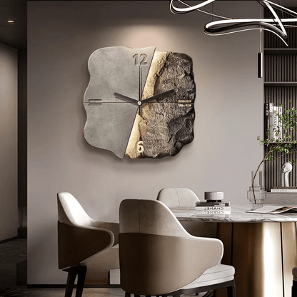 Stylish Stone Wall Clock with Quiet Quartz Movement