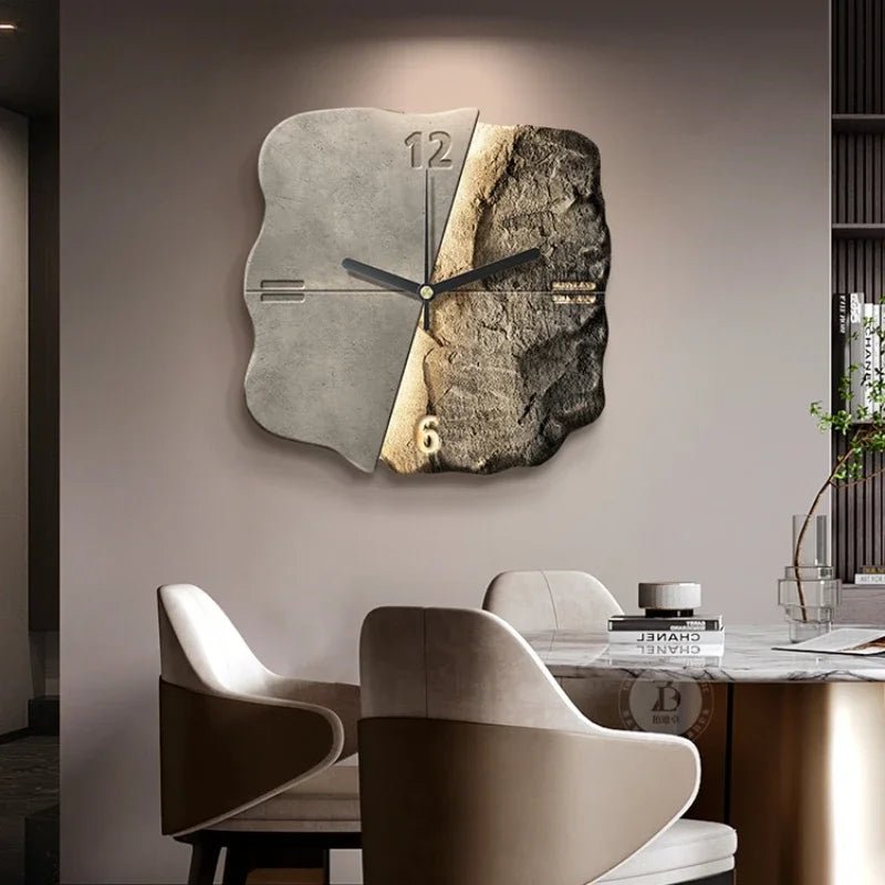 Stylish Stone Wall Clock with Quiet Quartz Movement - Cofik