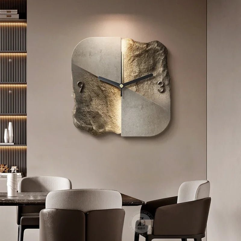 Stylish Stone Wall Clock with Quiet Quartz Movement