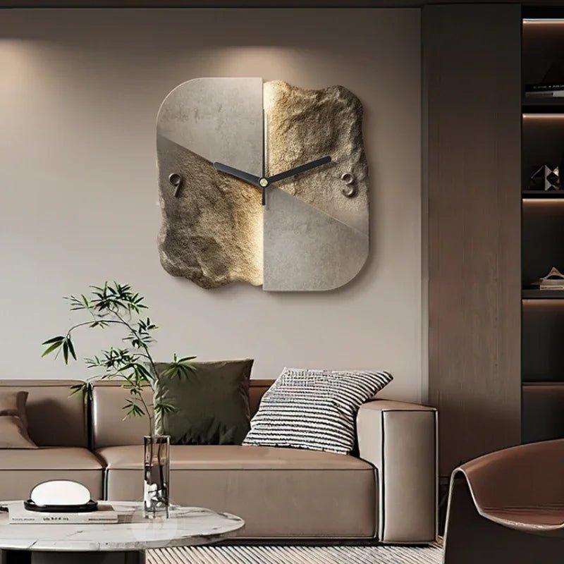 Stylish Stone Wall Clock with Quiet Quartz Movement