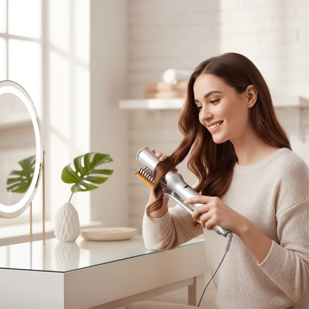 Dual Function Rotating Hair Styler with Variable Heat