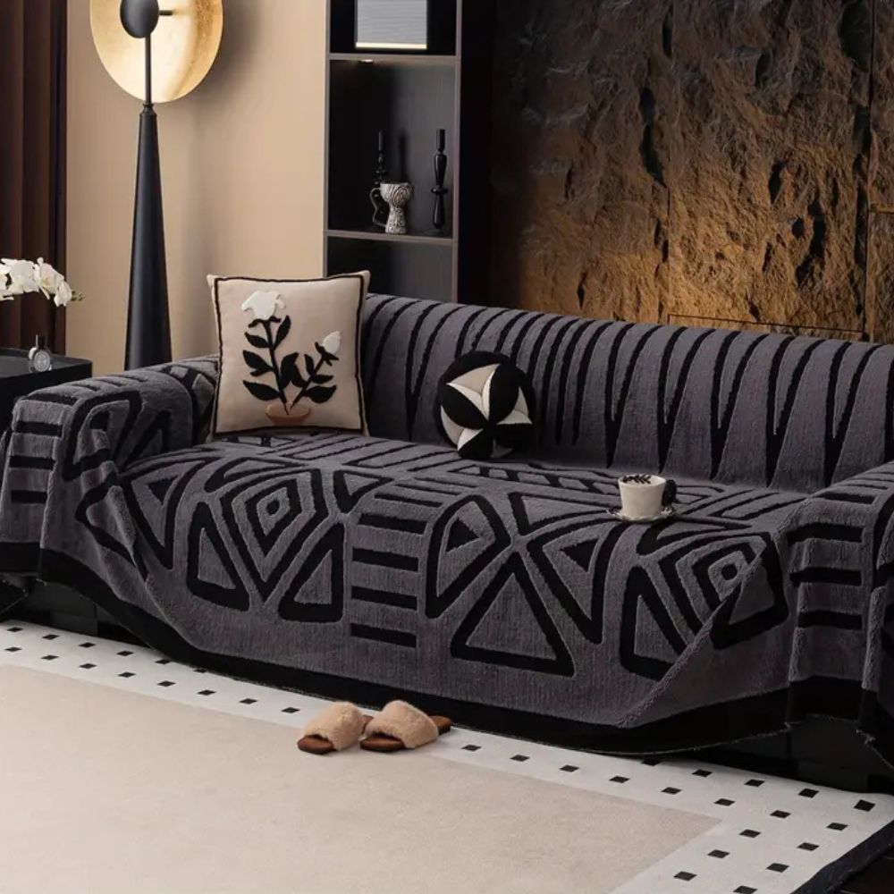 Stylish Patterned Fabric Couch Cover