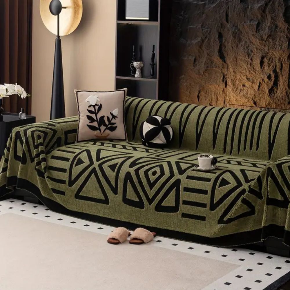 Stylish Patterned Fabric Couch Cover