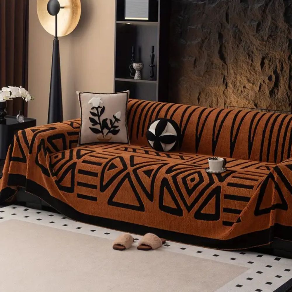 Stylish Patterned Fabric Couch Cover