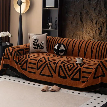 Stylish Patterned Fabric Couch Cover