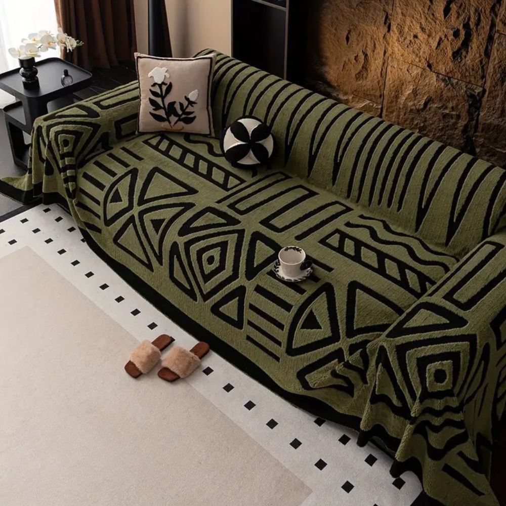 Stylish Patterned Fabric Couch Cover - Cofik