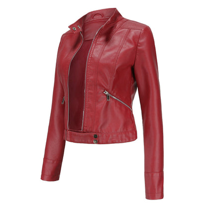 Stylish Women's Leather Jacket with Classic Design