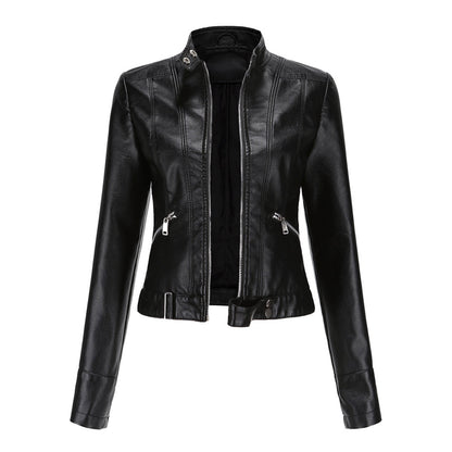 Stylish Women's Leather Jacket with Classic Design