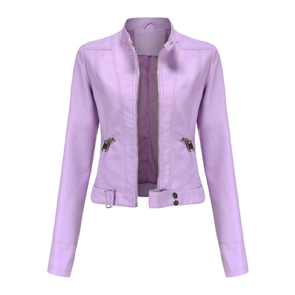 Stylish Women's Leather Jacket with Classic Design