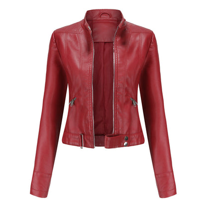 Stylish Women's Leather Jacket with Classic Design