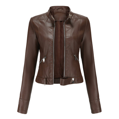 Stylish Women's Leather Jacket with Classic Design
