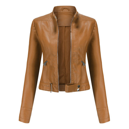 Stylish Women's Leather Jacket with Classic Design