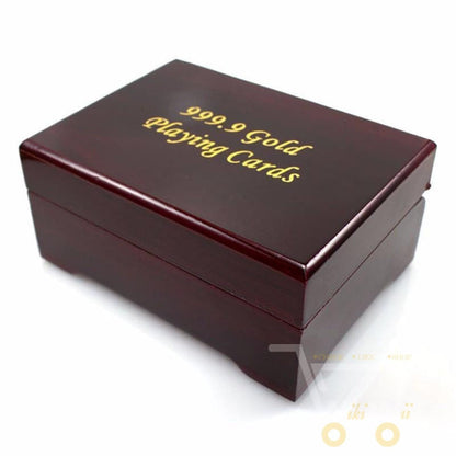 Luxury Gold Playing Cards with Wooden Storage Box