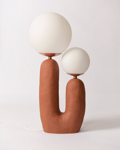 Elegant Wooden Table Light with Earthy Tone