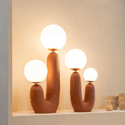 Elegant Wooden Table Light with Earthy Tone