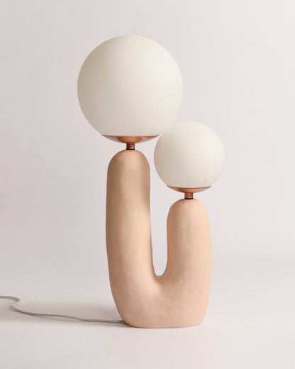 Elegant Wooden Table Light with Earthy Tone