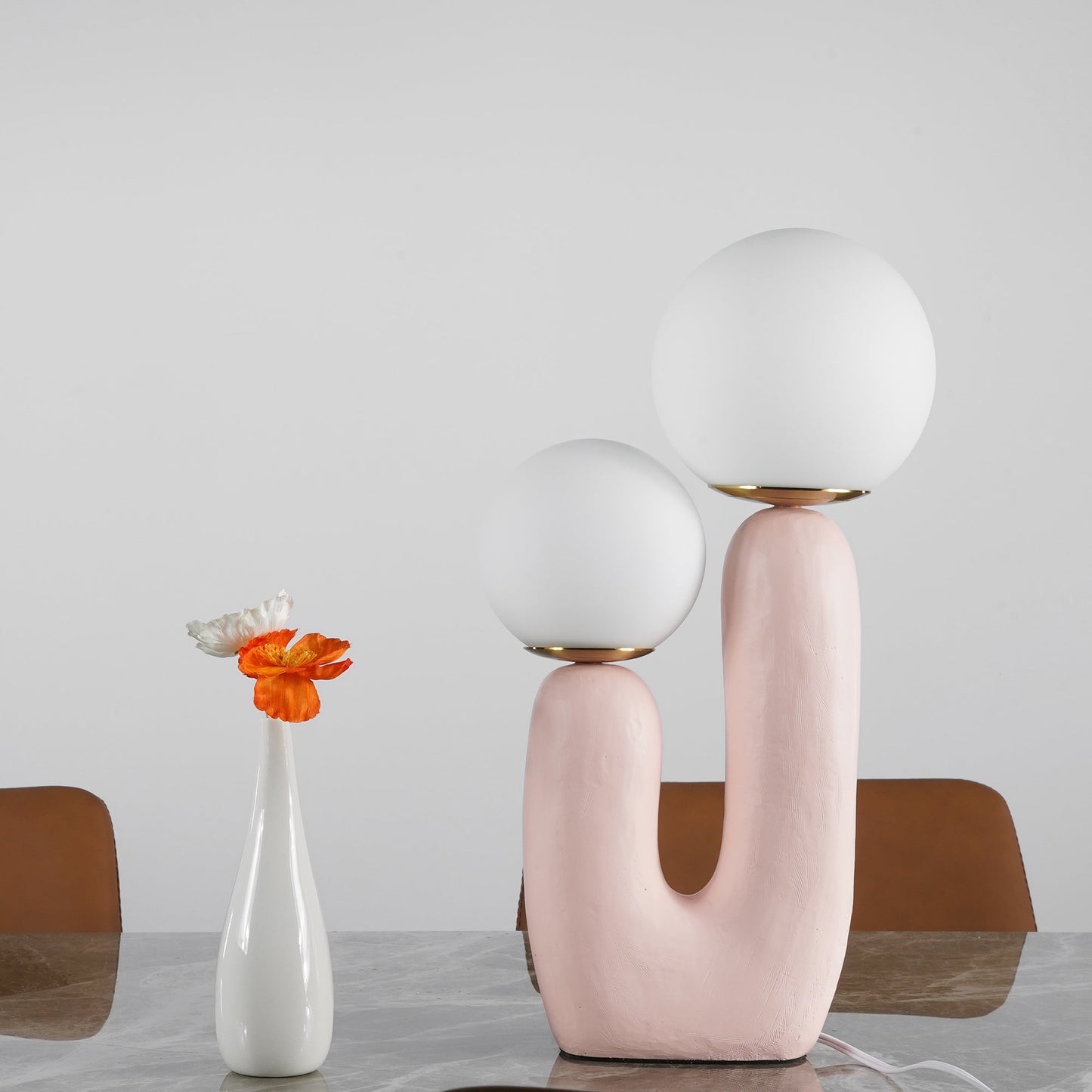 Elegant Wooden Table Light with Earthy Tone
