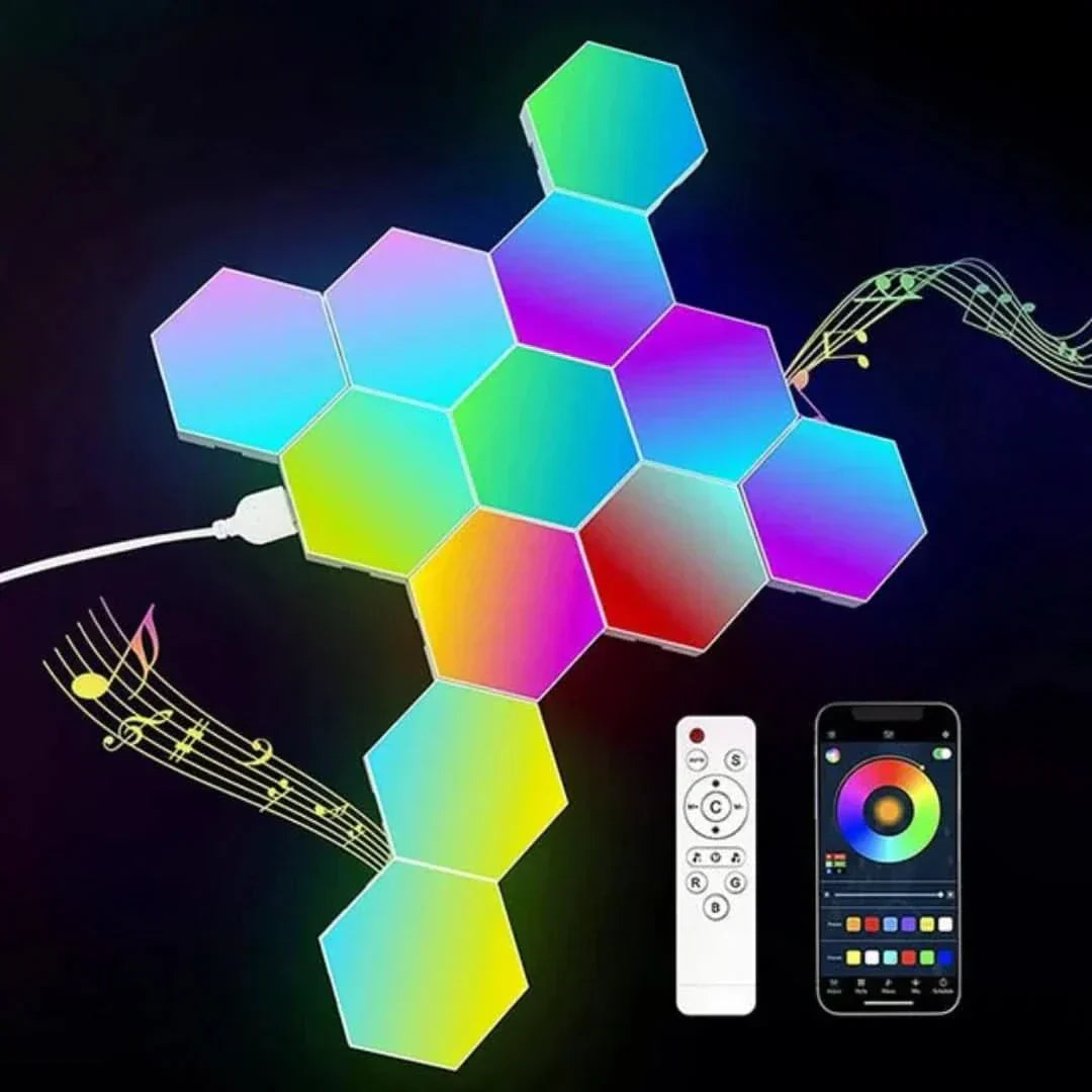 Colorful LED Light Wall Panels - Sound Sync
