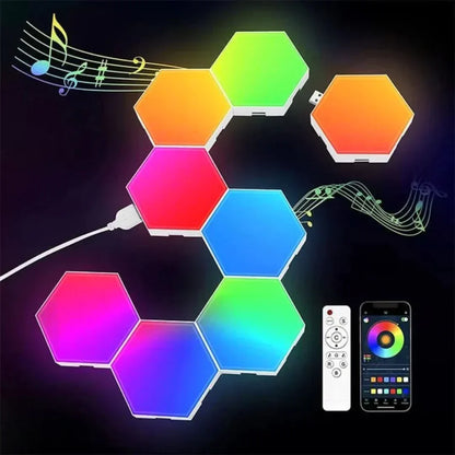 Colorful LED Light Wall Panels - Sound Sync