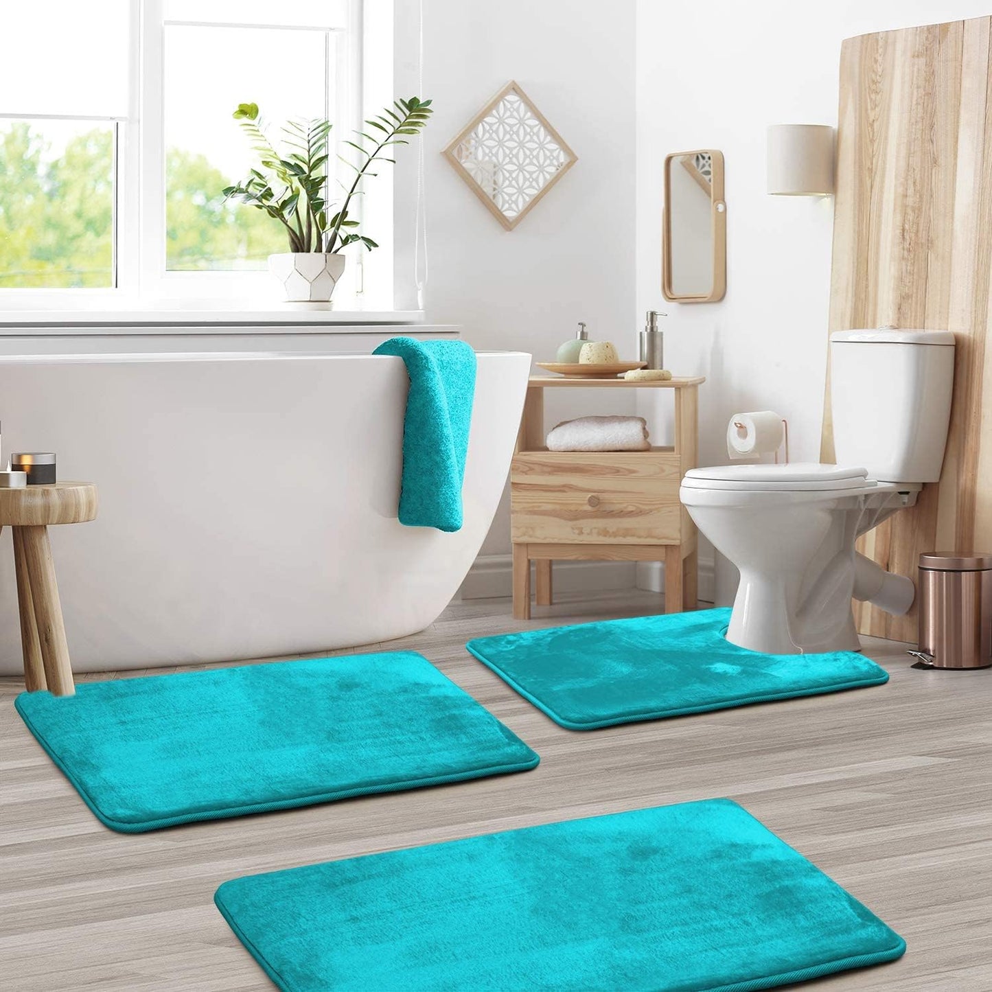 Soft Plush 3-Piece Bathroom Mat Set