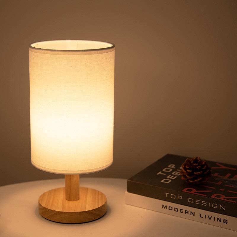 Rustic Wooden Desk Lamp with Adjustable Brightness - Cofik