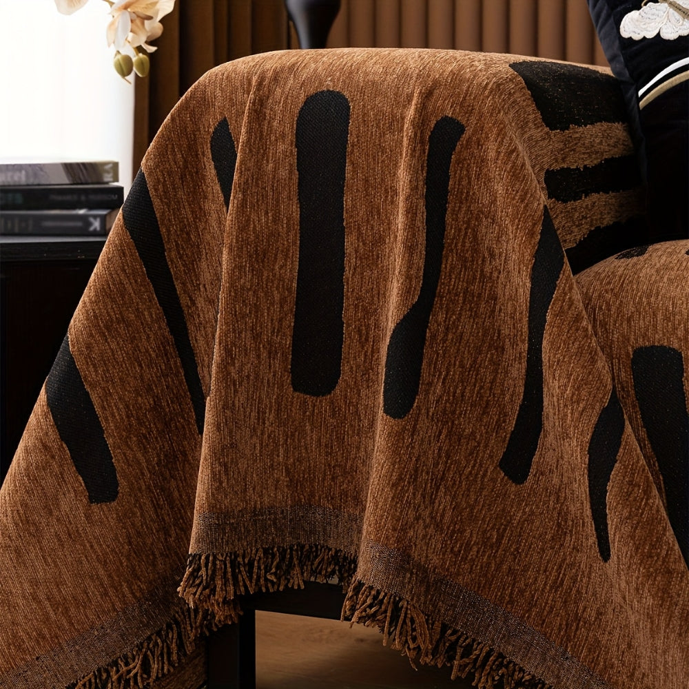 Tribal Geometric Chenille Sofa Cover