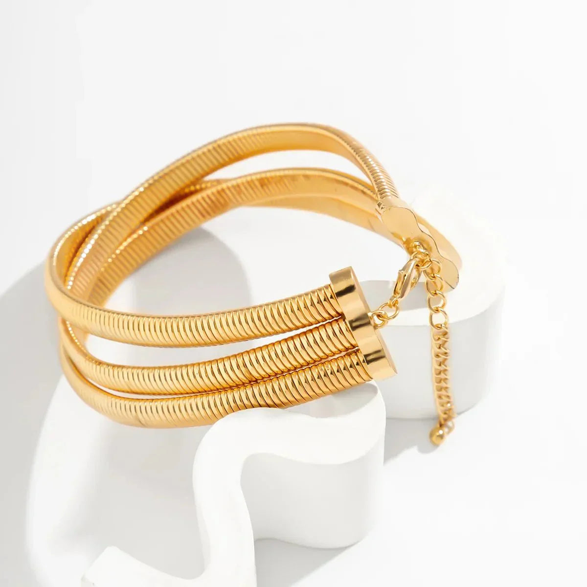 Thick Triple Layer Chunky Chain Choker Necklace