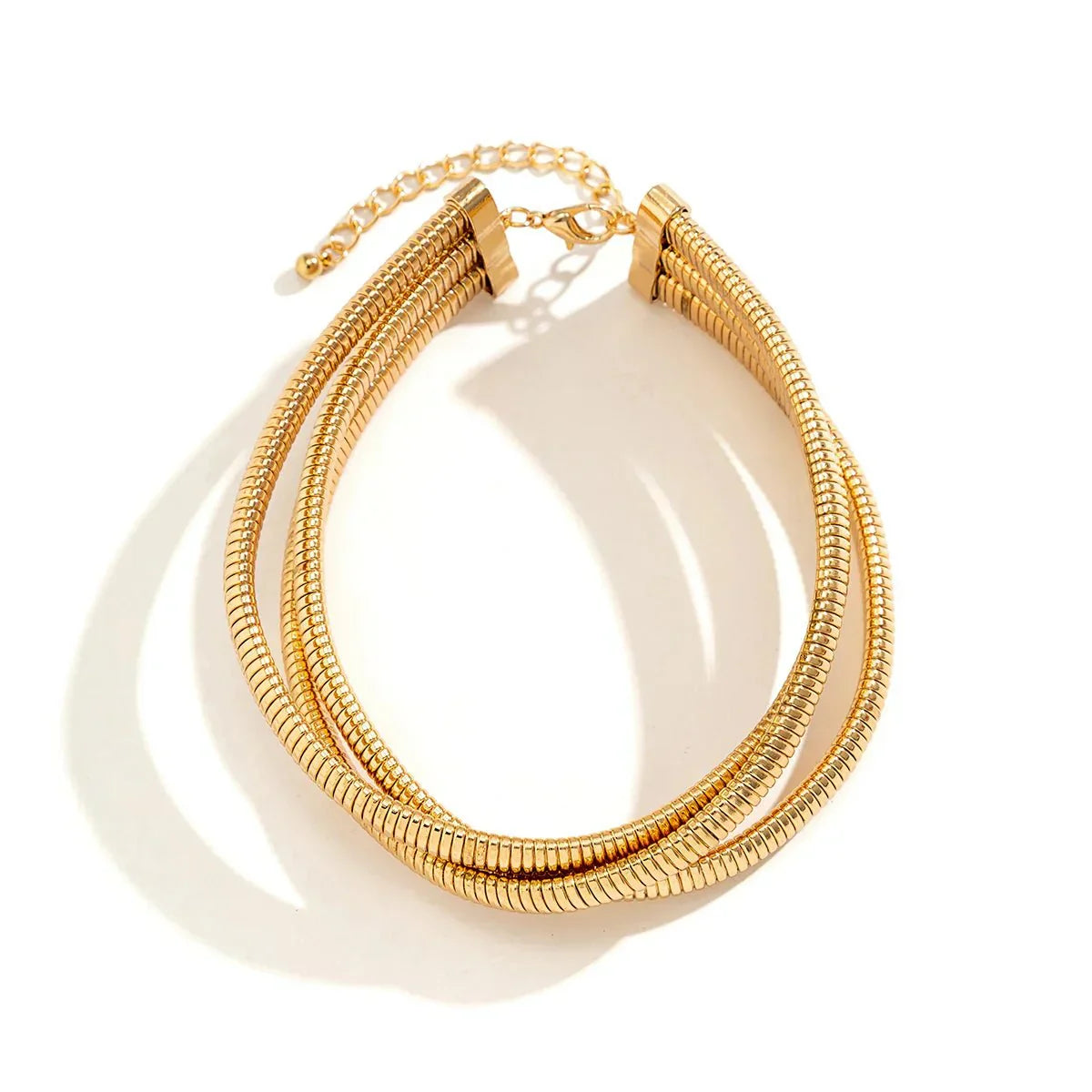 Thick Triple Layer Chunky Chain Choker Necklace