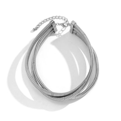 Thick Triple Layer Chunky Chain Choker Necklace