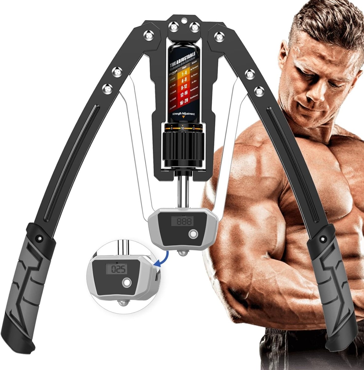 Home Gym Arm Strength Trainer 10-200kg Adjustable Resistance