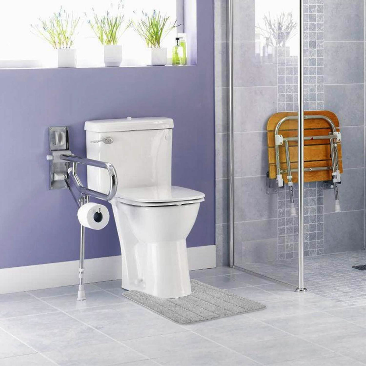Contour Toilet Mat with Anti-Slip Bottom