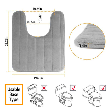 Contour Toilet Mat with Anti-Slip Bottom