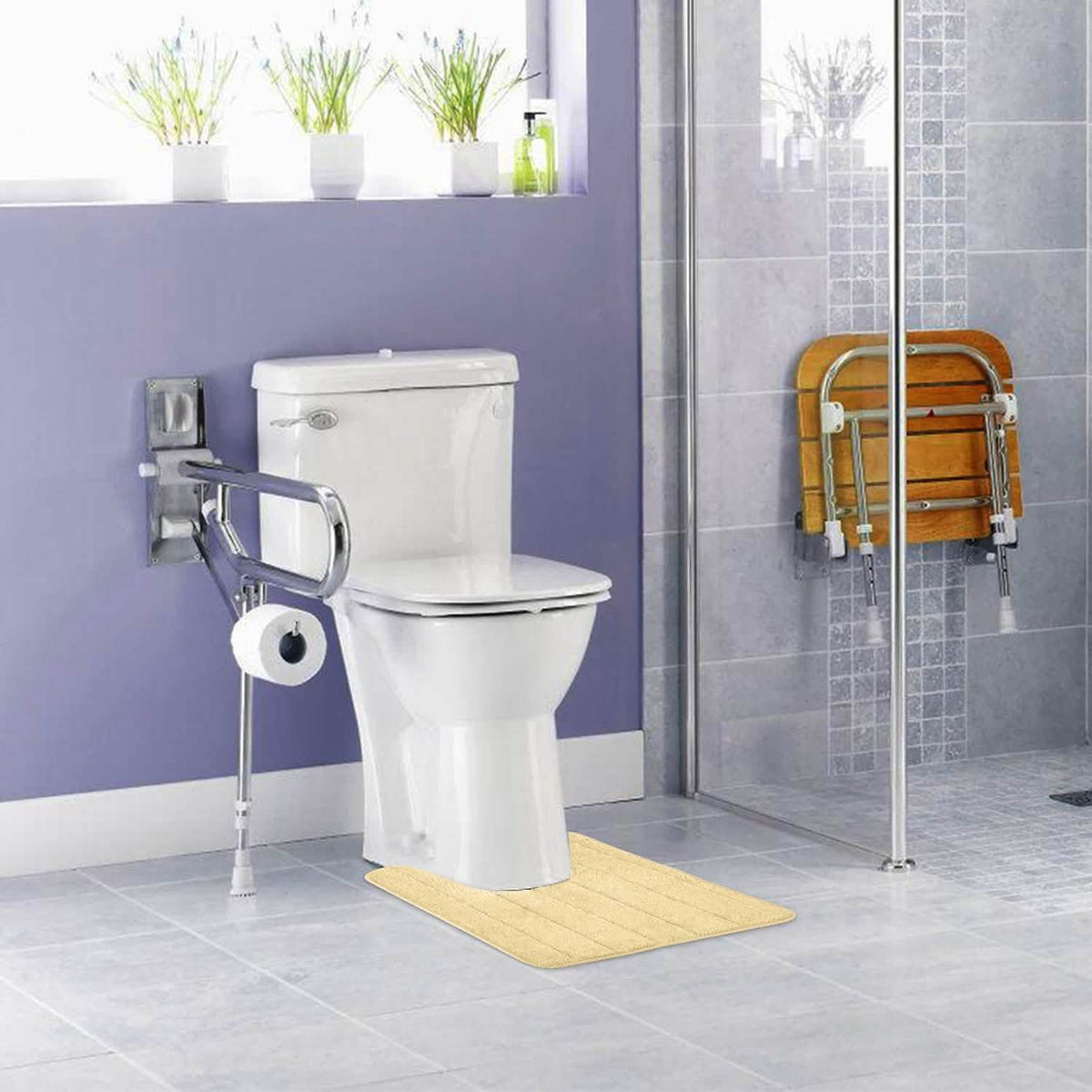 Contour Toilet Mat with Anti-Slip Bottom