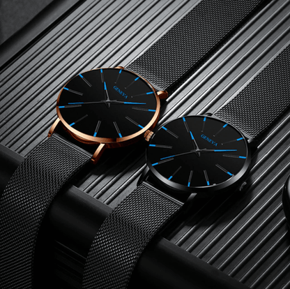 Slim Men's Leather Business Watch