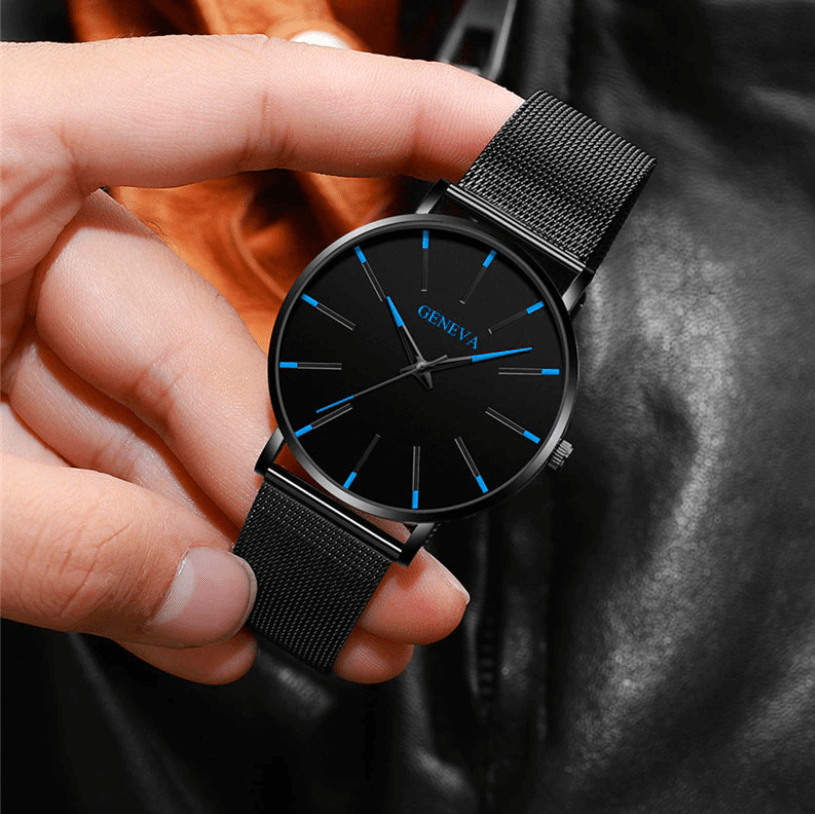 Slim Men's Leather Business Watch