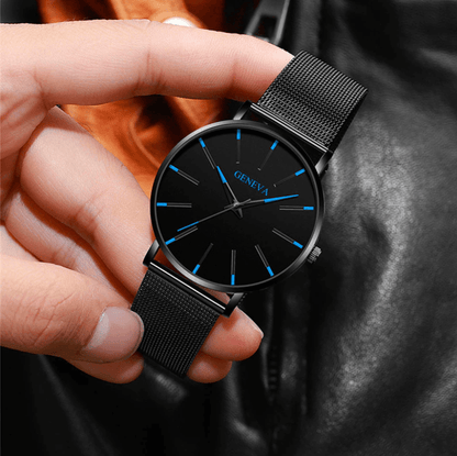 Slim Men's Leather Business Watch