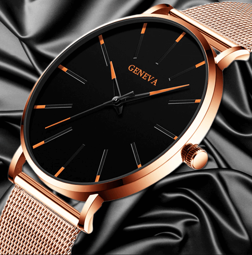 Slim Men's Leather Business Watch