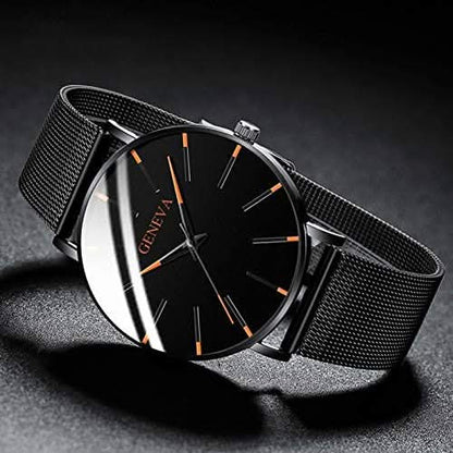 Slim Men's Leather Business Watch