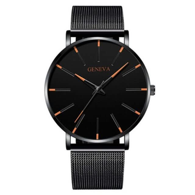 Slim Men's Leather Business Watch
