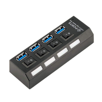 Fast 4-Port USB 3.0 Hub with Switch