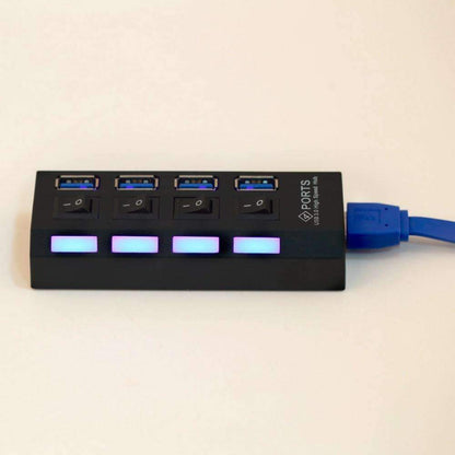 Fast 4-Port USB 3.0 Hub with Switch