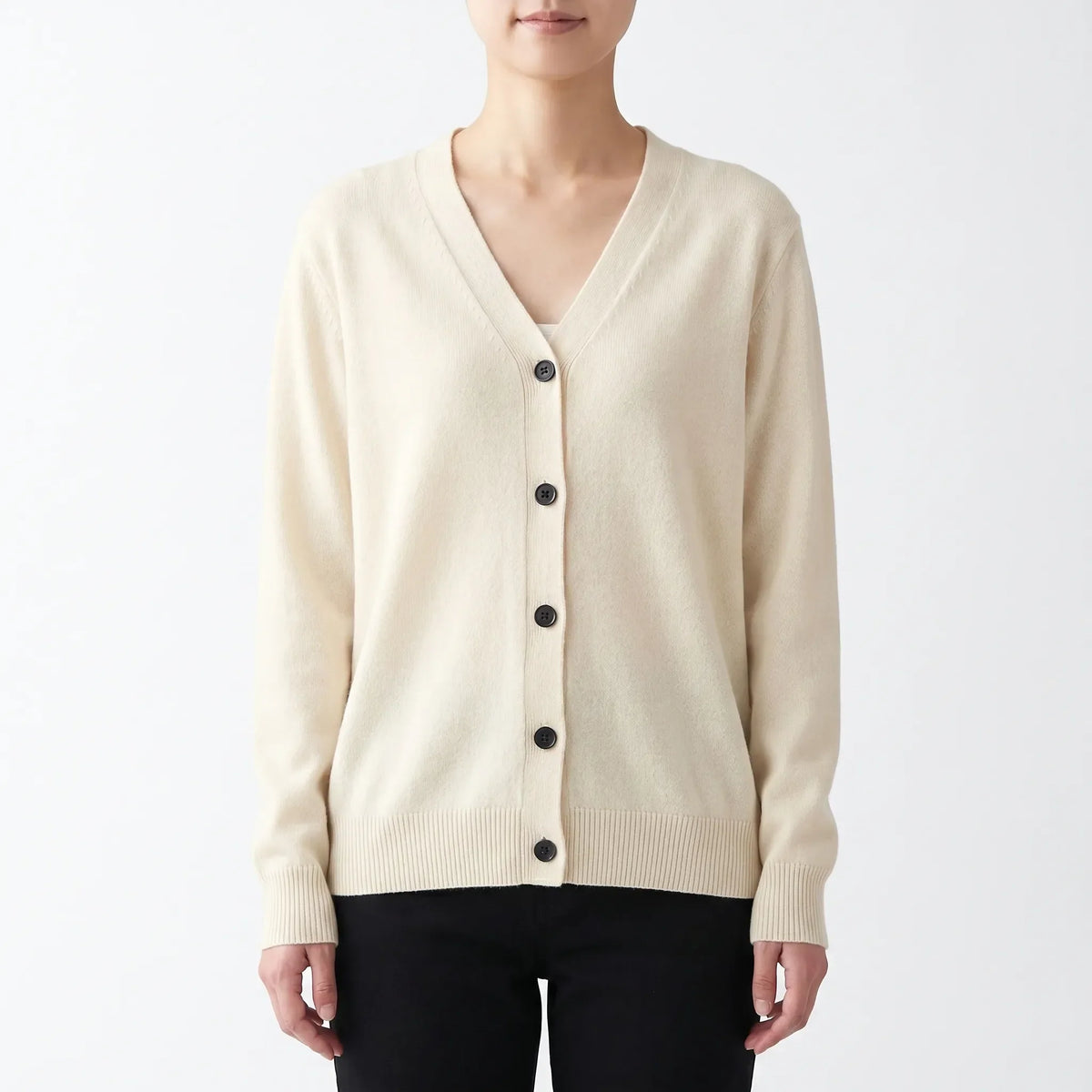 V-Neck Buttoned Knit Cardigan