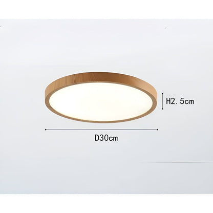 Slim Wooden LED Ceiling Lamp