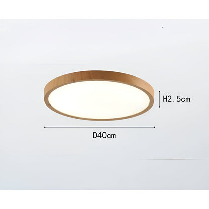 Slim Wooden LED Ceiling Lamp
