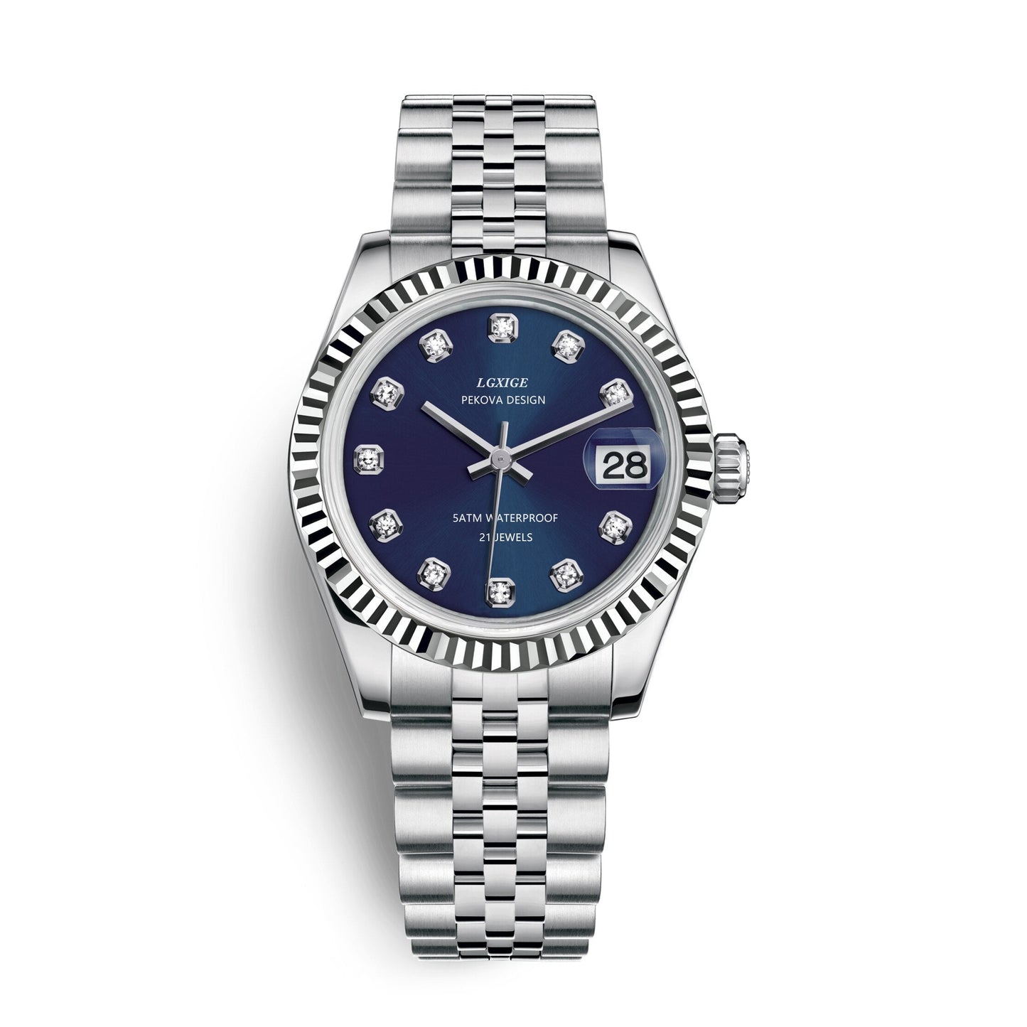 Timeless Metal Leather Strap Watch