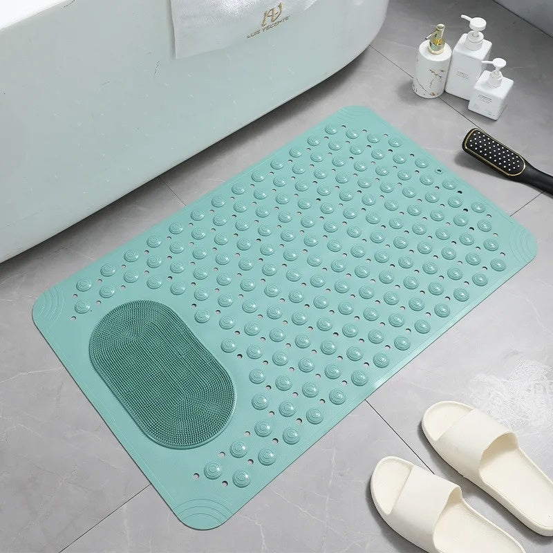 Grip Bathroom Mat with Exfoliating Foot Scrubber
