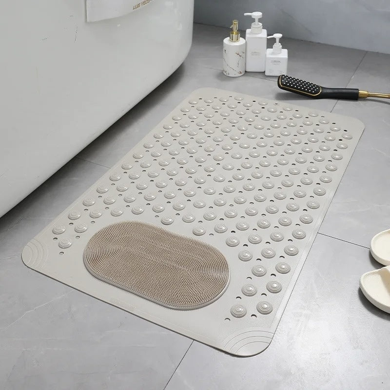 Grip Bathroom Mat with Exfoliating Foot Scrubber