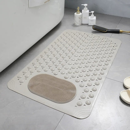 Grip Bathroom Mat with Exfoliating Foot Scrubber