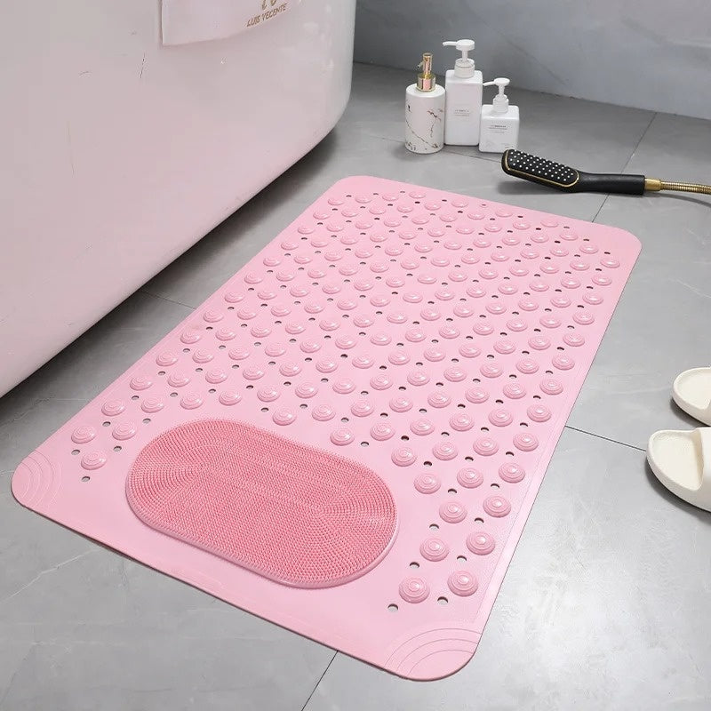 Grip Bathroom Mat with Exfoliating Foot Scrubber